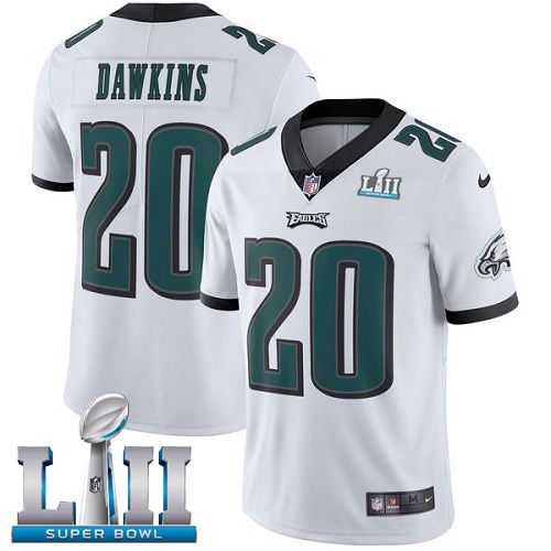 Men Philadelphia Eagles #20 Dawkins White Limited 2018 Super Bowl NFL Jerseys->women nfl jersey->Women Jersey
